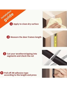 1/3pcs 6-Meter Silicone Rubber Sealing Strip, Door Sealing Strip, Professional Door And Window Self-Adhesive Window Sealing Strip, Self-Adhesive Rear Door Windproof Strip, Rubber Anti-Collision Strip, Suitable For Retail Stores, Restaurants, Hotels, One Roll Of 236.22 Inches, Back To School Supplies
