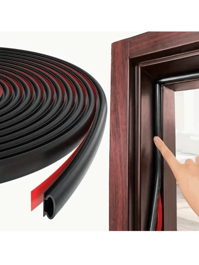 1/3pcs 6-Meter Silicone Rubber Sealing Strip, Door Sealing Strip, Professional Door And Window Self-Adhesive Window Sealing Strip, Self-Adhesive Rear Door Windproof Strip, Rubber Anti-Collision Strip, Suitable For Retail Stores, Restaurants, Hotels, One Roll Of 236.22 Inches, Back To School Supplies