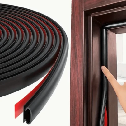 1/3pcs 6-Meter Silicone Rubber Sealing Strip, Door Sealing Strip, Professional Door And Window Self-Adhesive Window Sealing Strip, Self-Adhesive Rear Door Windproof Strip, Rubber Anti-Collision Strip, Suitable For Retail Stores, Restaurants, Hotels, One Roll Of 236.22 Inches, Back To School Supplies