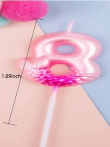 Velas de cumpleaños números 0-9, decoraciones de cumpleaños de sirena, velas de cumpleaños feliz 0th-9th para pastel, velas de pastel de cumpleaños, decoraciones de sirena para pasteles de cumpleaños, suministros para fiesta de cumpleaños - Rosa - Ver 7