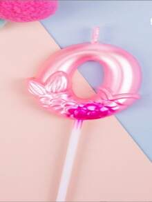 Velas de cumpleaños números 0-9, decoraciones de cumpleaños de sirena, velas de cumpleaños feliz 0th-9th para pastel, velas de pastel de cumpleaños, decoraciones de sirena para pasteles de cumpleaños, suministros para fiesta de cumpleaños - Rosa - Ver 2