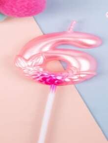 Velas de cumpleaños números 0-9, decoraciones de cumpleaños de sirena, velas de cumpleaños feliz 0th-9th para pastel, velas de pastel de cumpleaños, decoraciones de sirena para pasteles de cumpleaños, suministros para fiesta de cumpleaños - Rosa - Ver 6