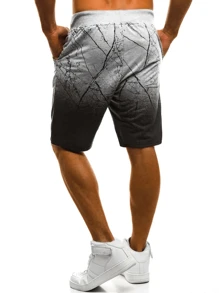 Manfinity LEGND Pantaloncini casual da uomo con vita con coulisse, tasche inclinate, stampa grafica, ideali per uscire, adatti come regalo per il marito o il fidanzato