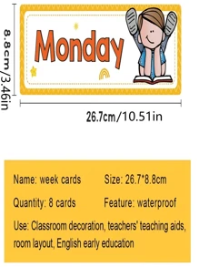 8 Pcs Days Of The Week Flashcards Subject Titles For Bulletin Board Boarder Headliners Classroom Decoration Teacher Teaching Aids