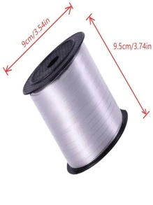 SHEIN 1 件优质银色卷曲丝带、工艺品卷曲丝带、礼品包装卷曲丝带、气球丝带、气球串、派对生日婚礼装饰、艺术工艺品、花店花、礼品包装、气球串、婴儿淋浴、圣诞节