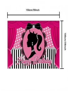 SHEIN 1pc Birthday Party Decor Background Delicate Style Decoration Photography Backdrop Scene Layout Cloth Backdrop,Christmas Mother's Day Graduation