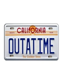 SHEIN Quay lại tương lai | Delorean | Outatime | Biển số xe bằng kim loại dập nổi - Nhiều màu - Xem 2