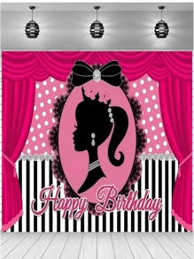 SHEIN 1pc Birthday Party Decor Background Delicate Style Decoration Photography Backdrop Scene Layout Cloth Backdrop,Christmas Mother's Day Graduation