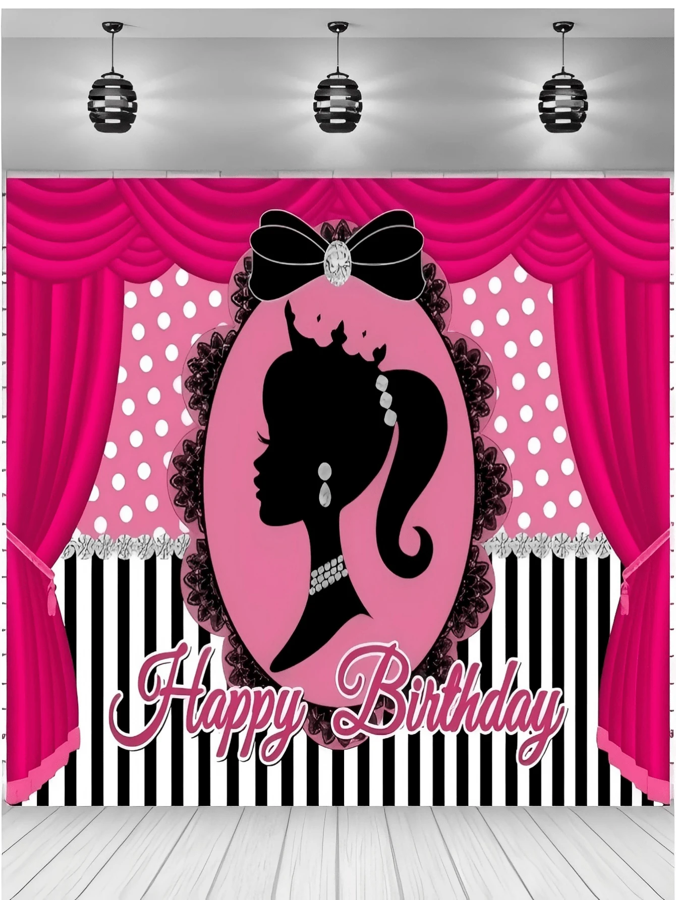 SHEIN 1pc Birthday Party Decor Background Delicate Style Decoration Photography Backdrop Scene Layout Cloth Backdrop,Christmas Mother's Day Graduation