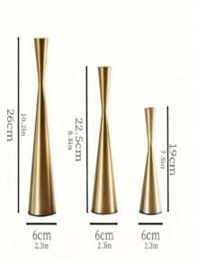 SHEIN Basic living Waist Candlestick, Perfect Decoration For Dining Table. Taper Candlestick Holders Metal Candle Holders Table Decorative Candle Stand For Wedding, Dinning, Party,Home Decor - Multicolor - View 6