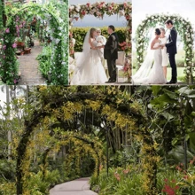 Iron Wedding Arch Decorative Garden Backdrop Pergola Stand Flower Frame For Marriage Birthday Wedding Party Decoration 3 In 1 - Black - View 4