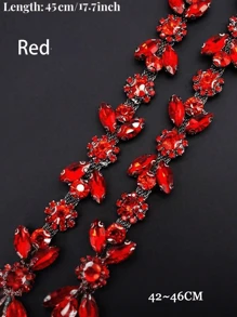 1 pieza Cadena de cristal de imitación para artesanía de costura DIY, elegante y minimalista cadena corporal, adorno de cadena con ribete de cristal de imitación, cadena con garra, cadena de cristal de imitación, recorte brillante DIY, accesorio decorativo de diamante ajustable para correa de hombro de ropa - Multicolor - Ver 5
