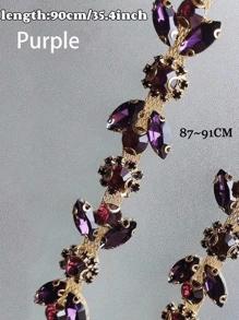 1 pieza Cadena de cristal de imitación para artesanía de costura DIY, elegante y minimalista cadena corporal, adorno de cadena con ribete de cristal de imitación, cadena con garra, cadena de cristal de imitación, recorte brillante DIY, accesorio decorativo de diamante ajustable para correa de hombro de ropa - Multicolor - Ver 10