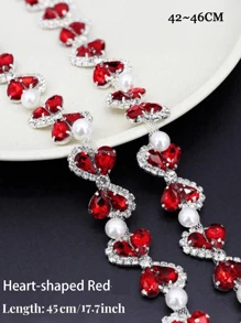 1 pieza Cadena de cristal de imitación para artesanía de costura DIY, elegante y minimalista cadena corporal, adorno de cadena con ribete de cristal de imitación, cadena con garra, cadena de cristal de imitación, recorte brillante DIY, accesorio decorativo de diamante ajustable para correa de hombro de ropa - Multicolor - Ver 7