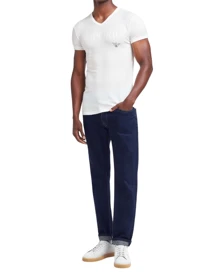 Men V Neck T-SHIRT VN EMPORIO ARMANI - White - View 3