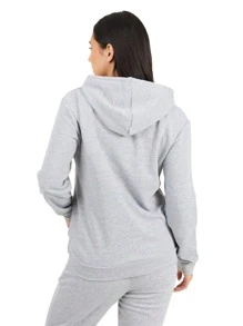 brave soul Hooded Sweatshirt With Kangaroo Pocket - Grey - View 5