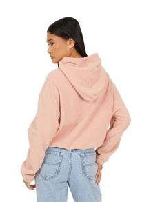brave soul Polar Fleece Sweatshirt With Hood - Pink - View 5
