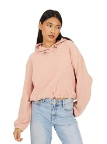 brave soul Polar Fleece Sweatshirt With Hood - Pink - View 3