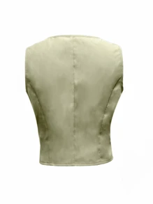 Chiquease Blue Sleeveless Short Vest - Green - View 2