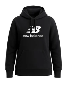 NEW BALANCE WT31533 - Kangaroo Pocket Drawstring Sports Hoodie - Black - View 1