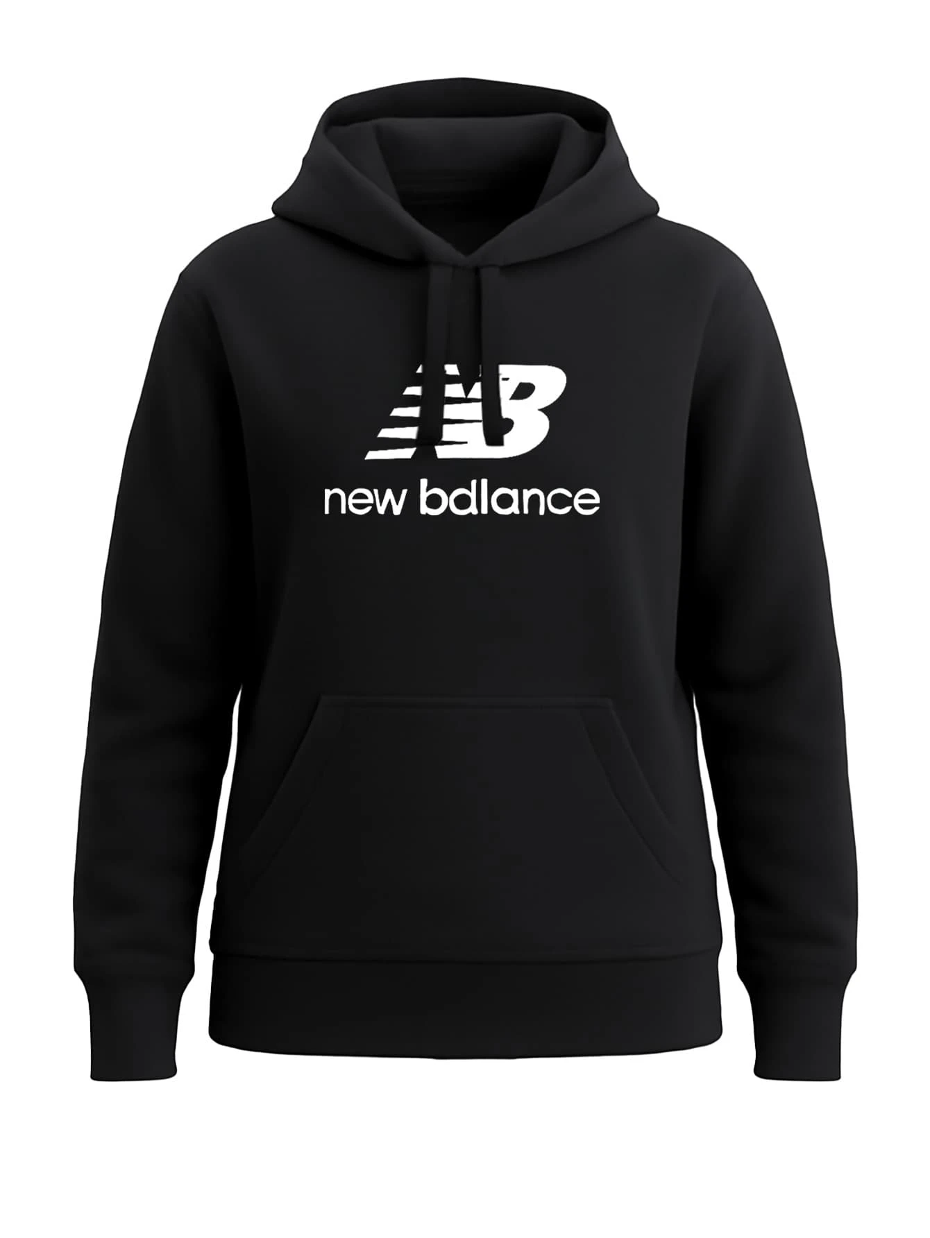 NEW BALANCE WT31533 - Kangaroo Pocket Drawstring Sports Hoodie - Black - View 1