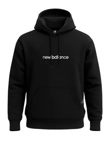 NEW BALANCE MT33564 - Letter Graphic Drawstring Black Sports Hoodie