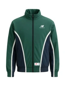 NEW BALANCE MJ33585 - Men's Long Sleeve Contrast Color Casual Jacket - Green - View 1