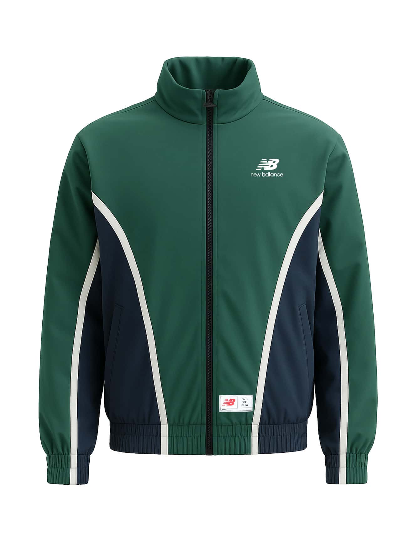 NEW BALANCE MJ33585 - Men's Long Sleeve Contrast Color Casual Jacket - Green - View 1