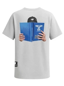 NEW BALANCE MT33563 - Letter Graphic Sports T-Shirt - Grey - View 2