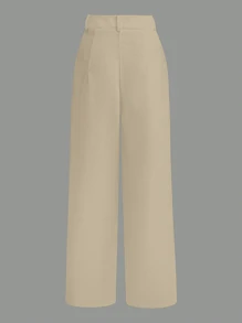 Franclia Women's Plain Colored Casual Commuter Pants Fall Cloth For Women - Coffee Brown - View 2