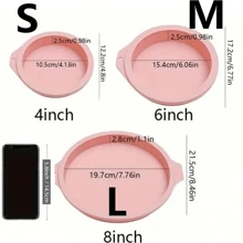 4pcs Round Shape Silicone Cake Molds Set - Non-Stick, Layered, Multi-Size (4''/6''/8''), Bread Pan, Toast Molds, Cake Tray, Kitchen Gadgets, Home Kitchen Essentials, Baking Tools, Easy Release, Space-Saving Design - Pink - View 9