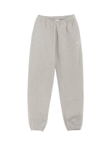 Nike Pantalón de chándal con logotipo Swoosh - Gris oscuro jaspeado / blanco - Ver 4