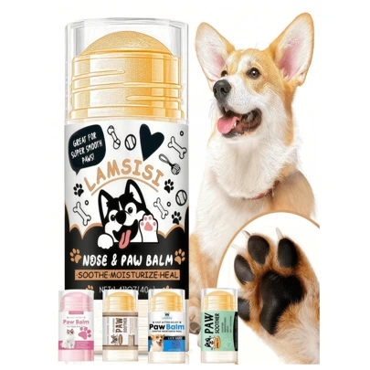 1 件装 1.411 盎司鳄梨油和蜂蜡宠物爪膏，滋润和保护猫狗皲裂的爪子