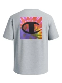 Champion Men's Summer Letter Printed Round Neck Short Sleeve Casual T-Shirt - Grey - View 5