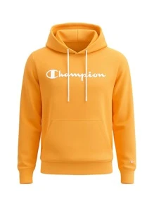 Champion Men's Casual Versatile Minimalist Pocket Drawstring Hoodie - Orange - View 4