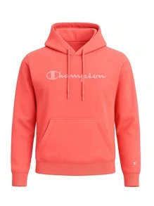 Champion Herrtröja med bokstavstryck och dragsko, avslappnad huva - Rosa - Visa 4