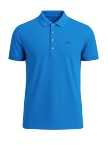 Diesel Men's Letter Print Short Sleeve Casual Polo Shirt - Blue - View 4