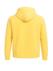 Champion Men Letter Graphic Print Drawstring Hoodie - Yellow - View 5