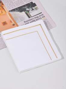 20pcs Paper Disposable Napkin, Simple Metallic Line Pattern Paper Dinner Napkin For Party - Multicolor - View 12