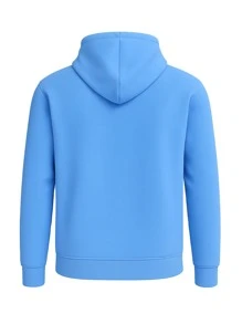 Champion Men's Casual Versatile Simple Pocket Drawstring Hoodie - Blue - View 5