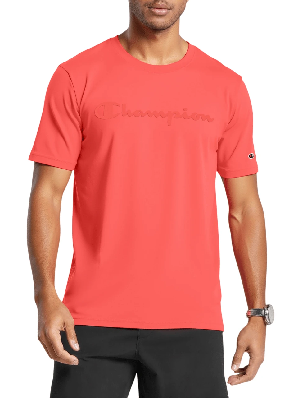 Men's Casual Letter Graphic Short Sleeve T-Shirt, Summer - Pink - View 1