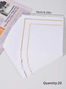 20pcs Paper Disposable Napkin, Simple Metallic Line Pattern Paper Dinner Napkin For Party - Multicolor - View 13