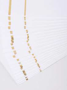 20pcs Paper Disposable Napkin, Simple Metallic Line Pattern Paper Dinner Napkin For Party - Multicolor - View 14