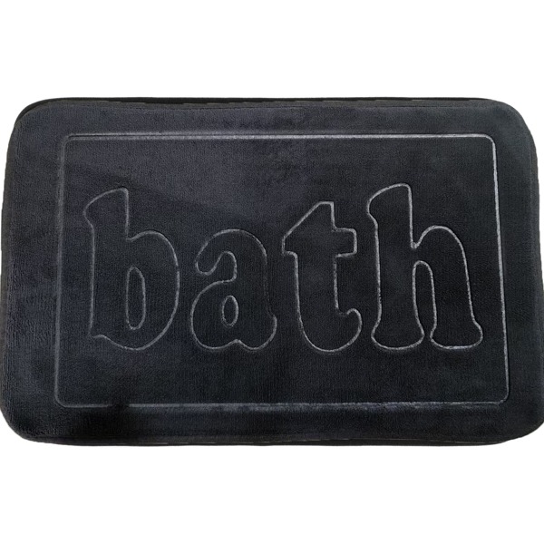 SHEIN Modern Memory Foam Bath Mat Rug, Ultra Soft Non Slip Bathroom Rugs, Water Absorbent And Machine Washable Bath Rug For Bathroom, Shower, And Tub, Black