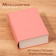 SHEIN 1 件 PU 皮革笔记本，720 页，厚度相当于 3 个普通笔记本，适合学生、素描、绘画、商务礼品、厚记事本、办公室会议记录，高品质纸张返校 - A6 - 查看 4