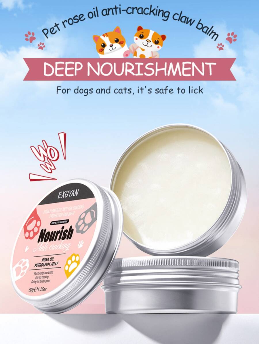 Pet Rose Oil Anti-Dry Cracking Nail And Paw Cream, Moisturizing Formula To Prevent Dryness, Repair Rough And Dead Skin, Safe And Harmless Ingredients - Pink - View 1