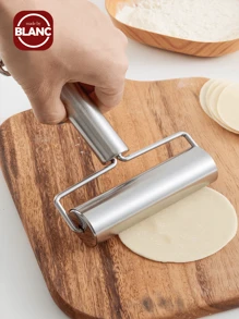 1pc Stainless Steel Rolling Pin - Silver - View 1