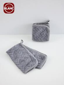 Madebyblanc 1 Pc Wheat Absorbent Quick Dry Coral Fleece Face Towel Home Bathroom Decor - Dark Grey - View 4