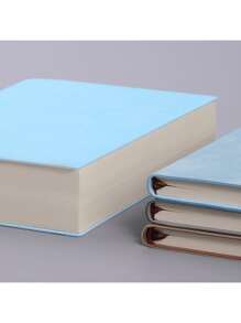 SHEIN 1 Piece Minimalist Style PU Leather Blank Undated Notebook, 360 Pages (720 Pages), Portable Sketchbook, Suitable For Students, Business Gifts, Office Meetings - Chinese Language Back To School