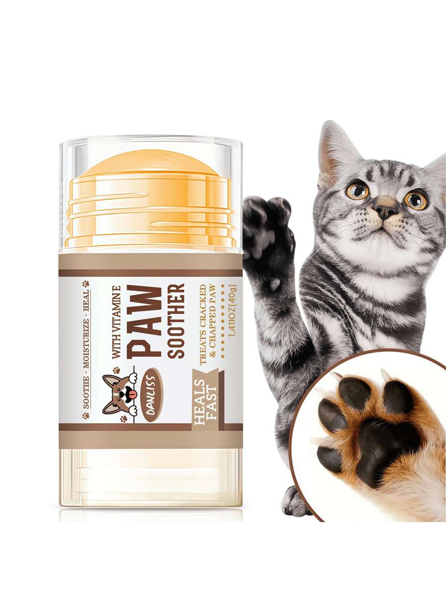 1件装宠物足部护理棒,狗猫爪子防裂保湿膏,宠物护理,螺旋杆设计让双手更不脏,更方便。宠物爪膏,狗猫足部润滑,保湿滋养防裂足部霜 - 橘色 - 查看 1